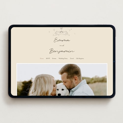 This is a buttercream wedding websites by Helena Vitto called the swan printing on digital paper in standard