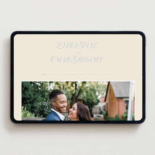 This is a ocean wedding websites by Baumbirdy called luxe printing on digital paper in standard
