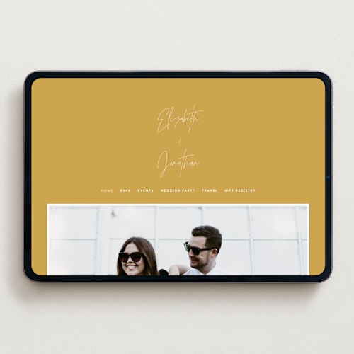 This is a mustard wedding websites by JoAnn Jinks called marked printing on digital paper in standard