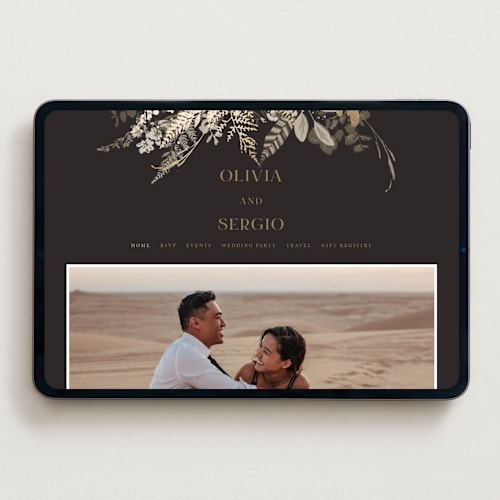 This is a mahogany wedding websites by Leah Bisch called garden printing on digital paper in standard