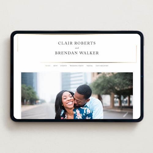 This is a silk wedding websites by Kelly Schmidt called gilded border printing on digital paper in standard