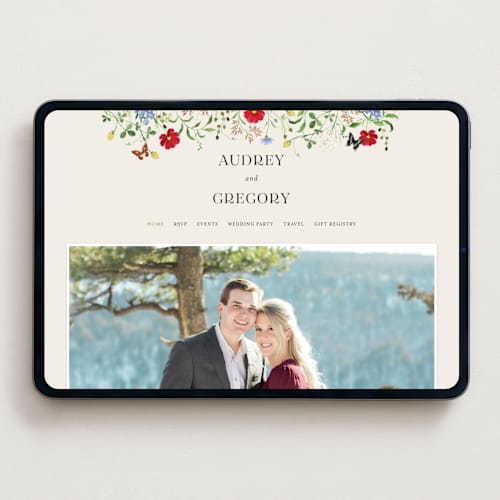 This is a elder flower wedding websites by Sarah Knight called wild meadow printing on digital paper in standard