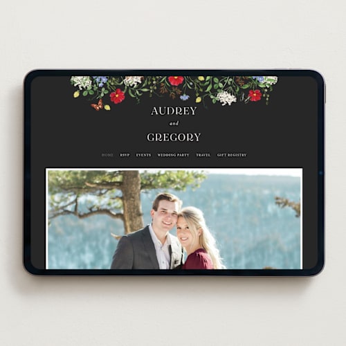 This is a onyx wedding websites by Sarah Knight called wild meadow printing on digital paper in standard