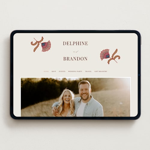 This is a merlot wedding websites by Jen Owens called century printing on digital paper in standard