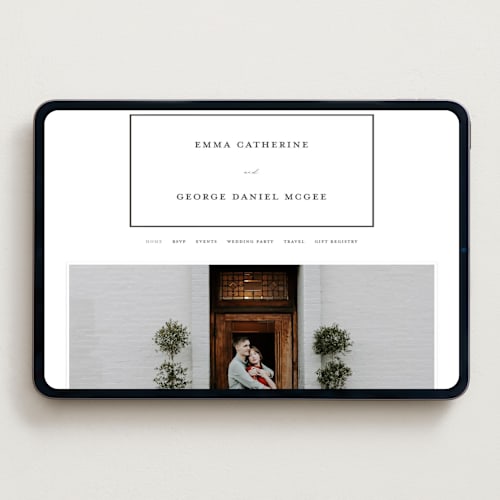 This is a soft black wedding websites by Stacey Meacham called heritage printing on digital paper in standard