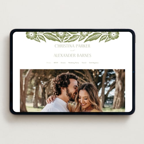 This is a pistachio wedding websites by Katharine Watson called printed floral printing on digital paper in standard