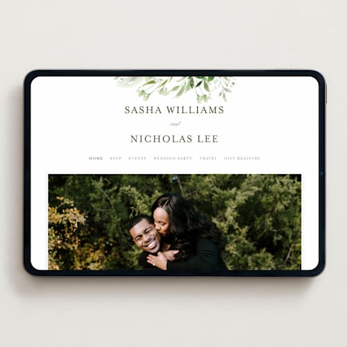 This is a garden wedding websites by Leah Bisch called verdure printing on digital paper in standard