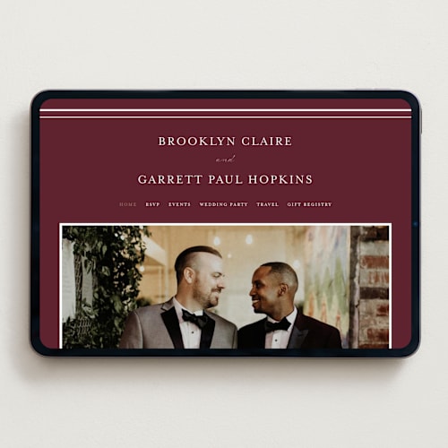 This is a merlot wedding websites by Amy Kross called overlapping printing on digital paper in standard
