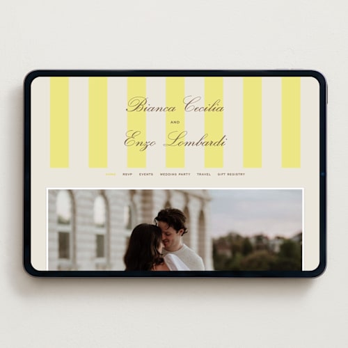 This is a limone wedding websites by Megan Davis called campania printing on digital paper in standard