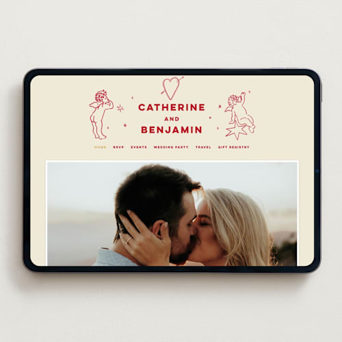 This is a strawberry wedding websites by Helena Vitto called crazy little thing called love printing on digital paper in standard