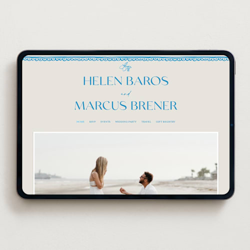 This is a ocean wedding websites by Pati Cascino called mediterraneo printing on digital paper in standard