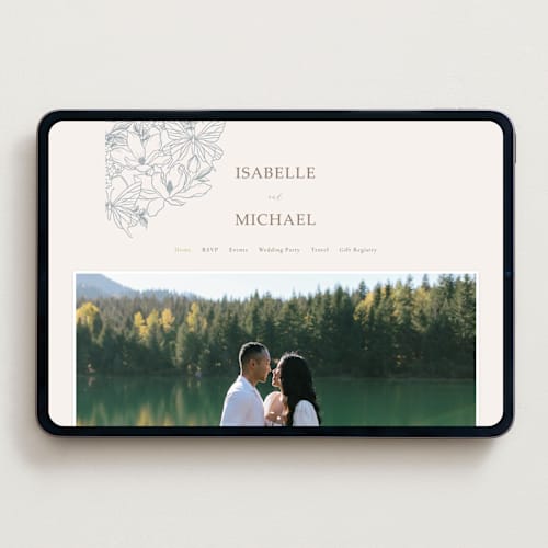 This is a sky wedding websites by Sabrin Deirani called magnolias printing on digital paper in standard