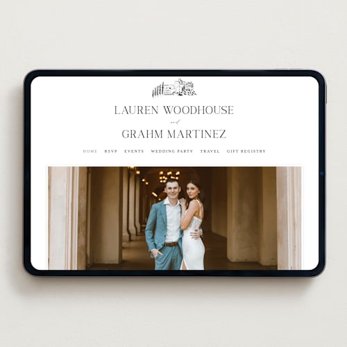 This is a noir wedding websites by Shiny Penny Studio called countryside villa printing on digital paper in standard