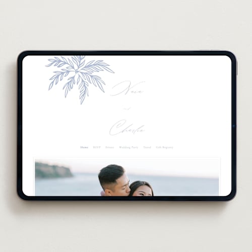 This is a pale cerulean wedding websites by Sabrin Deirani called ocean dreams printing on digital paper in standard
