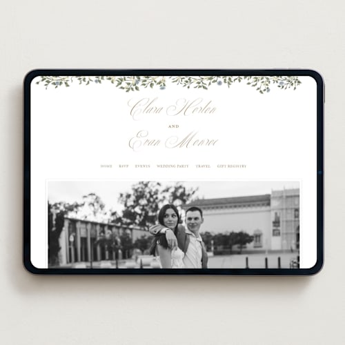 This is a lake wedding websites by Leah Bisch called arbour printing on digital paper in standard