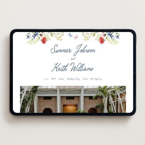 This is a ivory wedding websites by frau brandt called wildflower romance printing on digital paper in standard