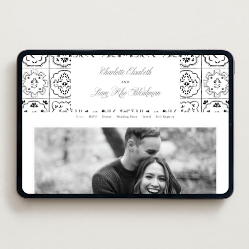This is a ebony wedding websites by Itsy Belle Studio called almafi printing on digital paper in standard