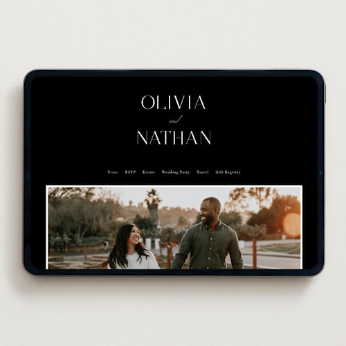 This is a black tie wedding websites by Jessica Williams called aligned printing on digital paper in standard