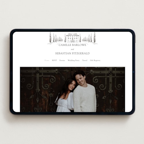 This is a graphite wedding websites by Melinda Denison called italian countryside printing on digital paper in standard