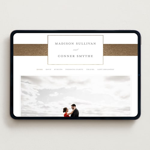 This is a slate wedding websites by Stacey Meacham called refined style printing on digital paper in standard