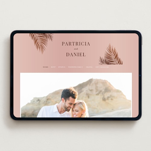 This is a coral wedding websites by lulu and isabelle called sunset by the sea printing on digital paper in standard