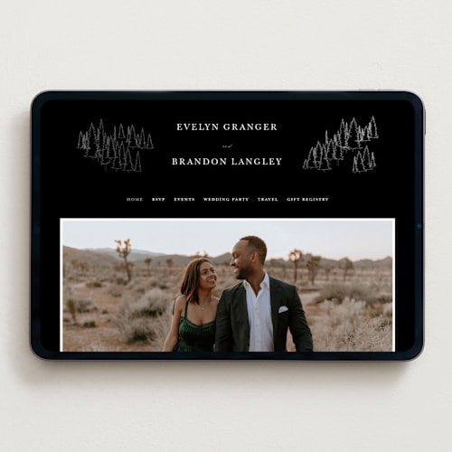 This is a onyx wedding websites by Sarah Brown called peaks printing on digital paper in standard