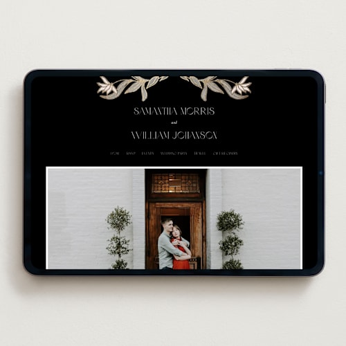 This is a moonlit garden wedding websites by Simona Camp called gilded tapestry printing on digital paper in standard