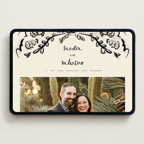 This is a ink wash wedding websites by Ani Somi called santa catalina printing on digital paper in standard