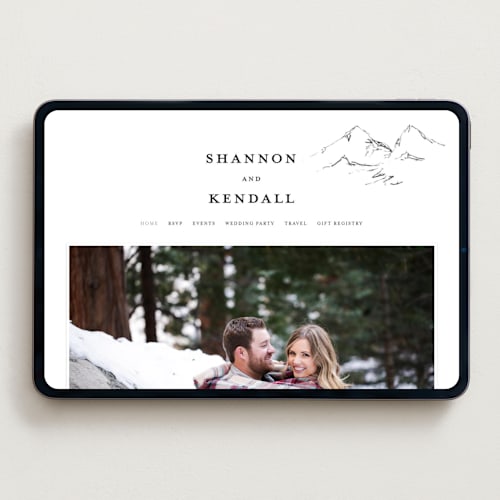 This is a snow wedding websites by Mere Paper called sketched mountains printing on digital paper in standard