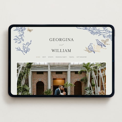 This is a cornflower wedding websites by Grae called meet me in the garden printing on digital paper in standard