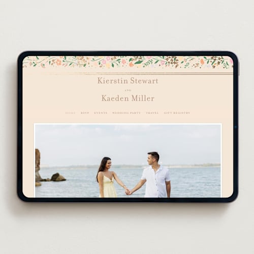 This is a ivory wedding websites by Jennifer Wick called esther's garden printing on digital paper in standard