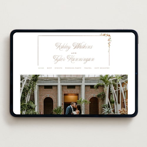 This is a nasturtium wedding websites by Everett Paper Goods called flowering vine printing on digital paper in standard