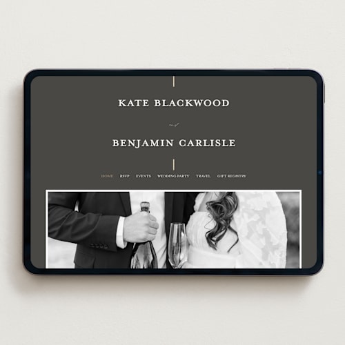 This is a iron wedding websites by Erica Krystek called formal lines printing on digital paper in standard