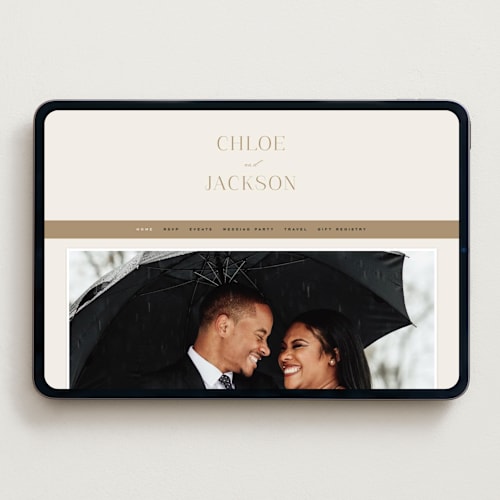 This is a vanilla wedding websites by Alethea and Ruth called left stack printing on digital paper in standard