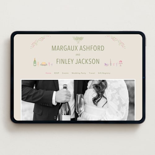 This is a olive wedding websites by Elly called dining printing on digital paper in standard