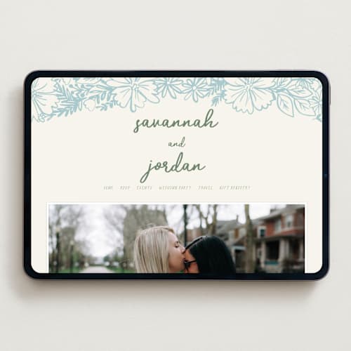 This is a waterfall wedding websites by Kelly Watkins called bloom printing on digital paper in standard