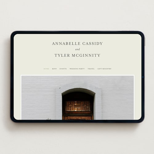 This is a ivory wedding websites by Stacey Meacham called cedar creek printing on digital paper in standard