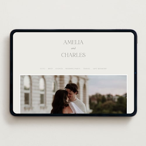 This is a stone wedding websites by Ashlee Townsend called modernique printing on digital paper in standard