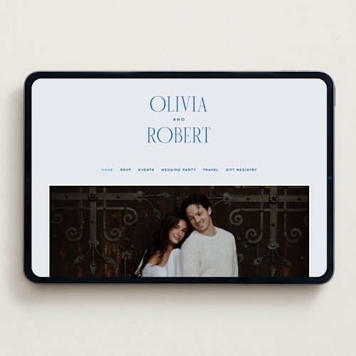 This is a ocean wedding websites by Kelly Schmidt called riviera printing on digital paper in standard