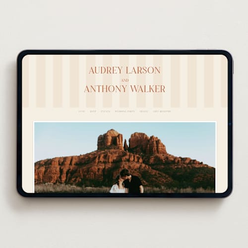 This is a butter wedding websites by Pixel and Hank called ambrosial printing on digital paper in standard