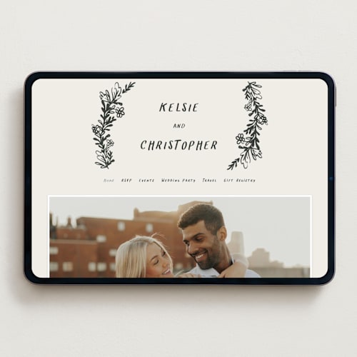 This is a ink wedding websites by Kelly Watkins called botanical crest printing on digital paper in standard