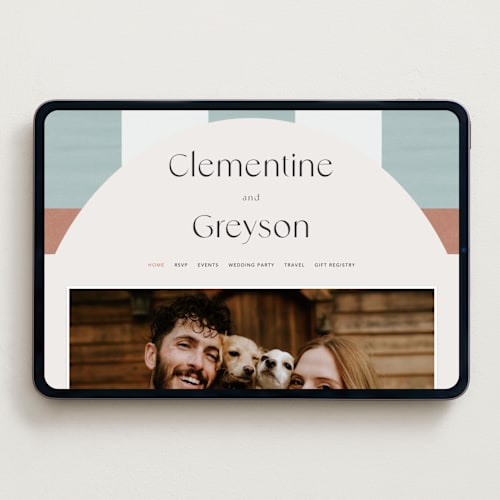 This is a almond wedding websites by Blustery August called trois printing on digital paper in standard
