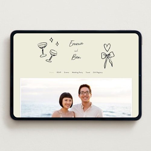 This is a noir wedding websites by Helena Vitto called handwritten letter printing on digital paper in standard