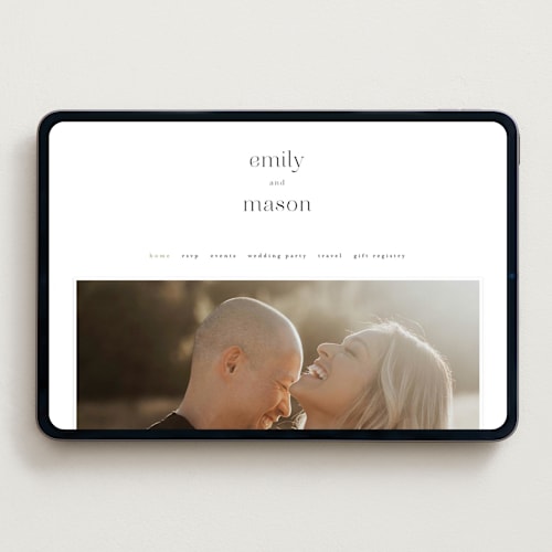 This is a evergreen wedding websites by Petra Kern called we walk together printing on digital paper in standard