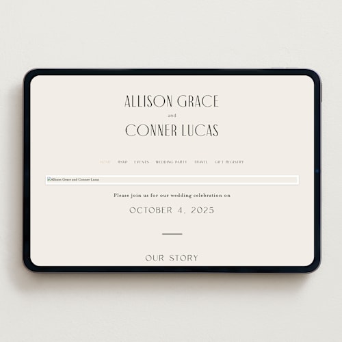 This is a daydream wedding websites by Pixel and Hank called all type printing on digital paper in standard