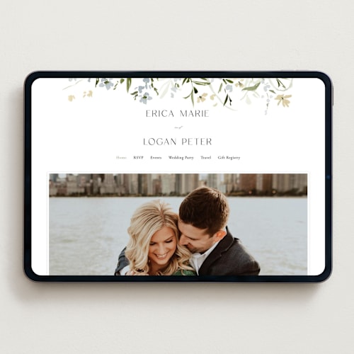 This is a lily wedding websites by Everett Paper Goods called fleur printing on digital paper in standard