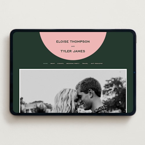 This is a palm wedding websites by Jessica Corliss called little party big love printing on digital paper in standard