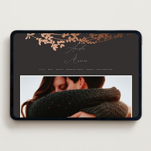 This is a cocoa wedding websites by Leah Bisch called bliss printing on digital paper in standard