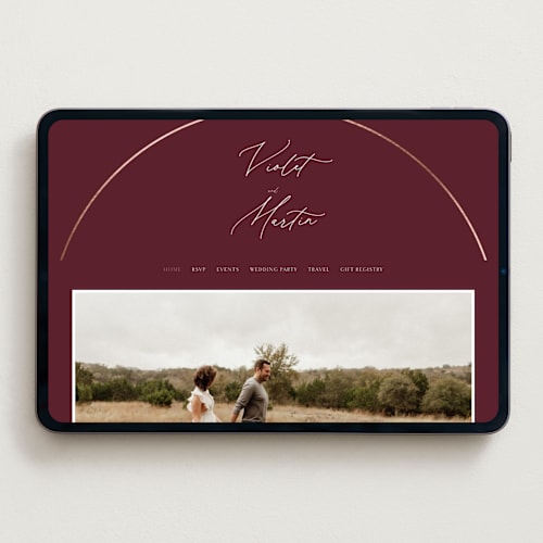This is a merlot wedding websites by Kelly Schmidt called encircled love printing on digital paper in standard