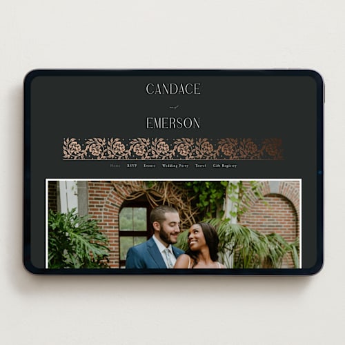 This is a onyx wedding websites by Ana de Sousa called gilded nouveau frame printing on digital paper in standard